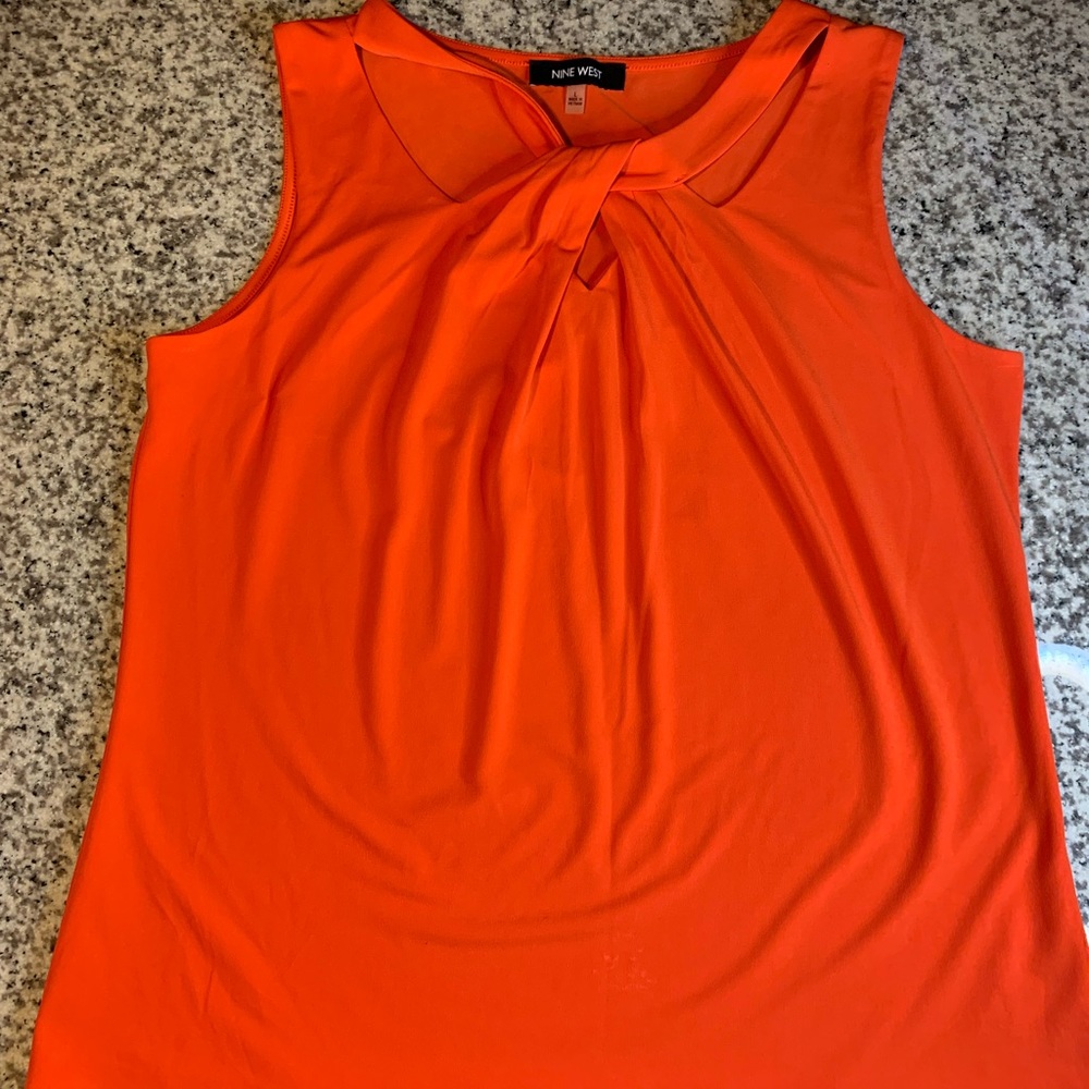 Orange Nine West sleeveless blouse size large